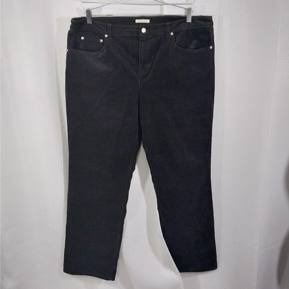 JONES NEW YORK! ESPRESSO BROWN FINE WALE CORDUROY STRAIGHT LEG PANTS! SZ 18 - Picture 2 of 11